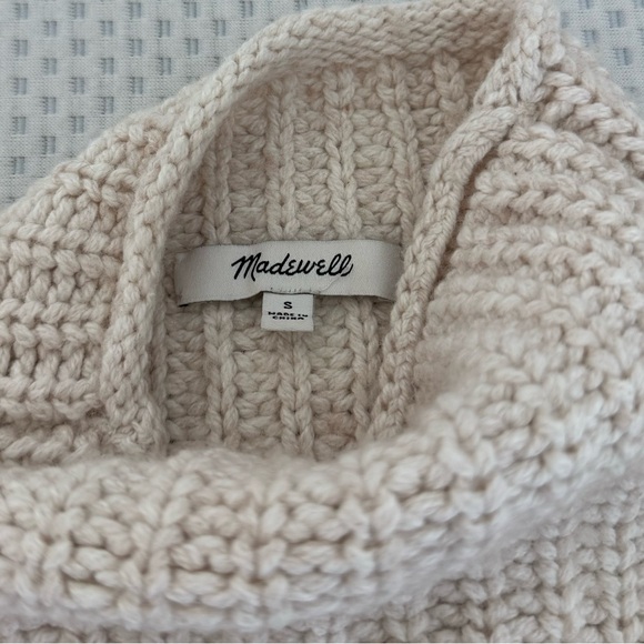 Madewell chunky knit, mock neck side- button pullover wool sweater sz small - Picture 10 of 11